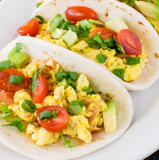 Breakfast Tacos with Bacon, Eggs, and Avocados